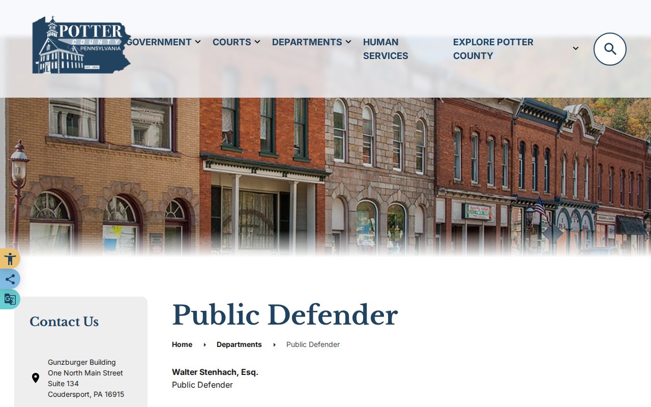 Potter County Public Defender criminal case information