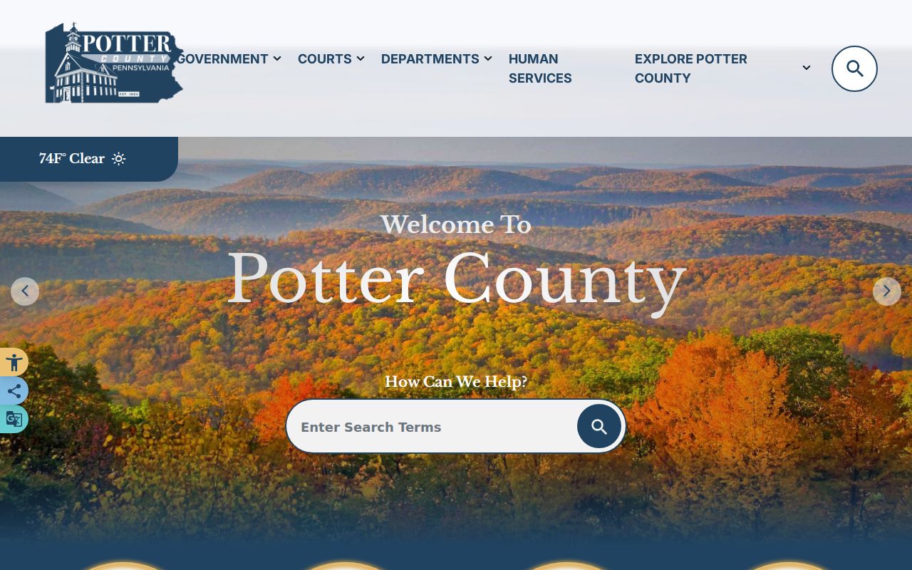 Potter County criminal record access through the official county and court system